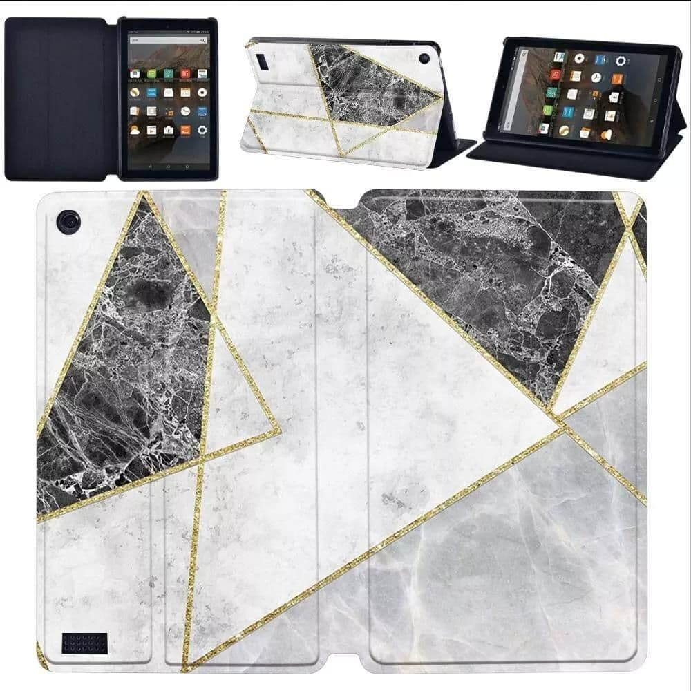 Amazon Fire Tablet Case - Geo Marble Grey